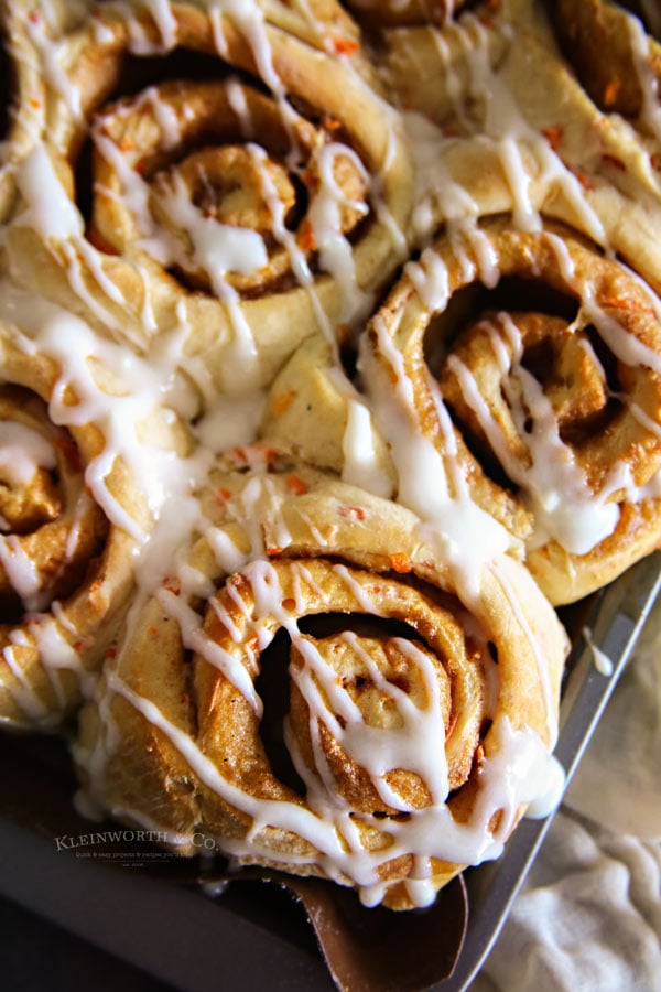 One Hour Carrot Cake Cinnamon Rolls