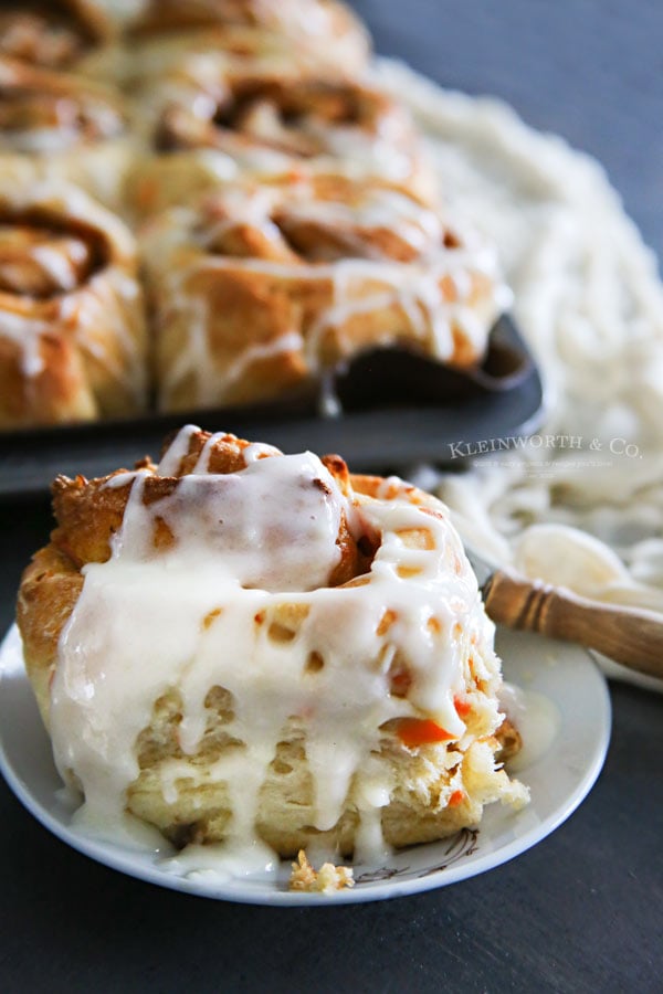 One Hour Carrot Cake Cinnamon Rolls