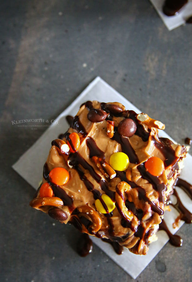 Peanut Butter Pretzel Poke Cake