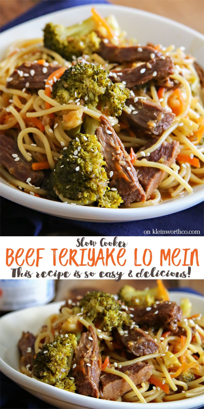 Slow Cooker Teriyake Beef Lo Mein