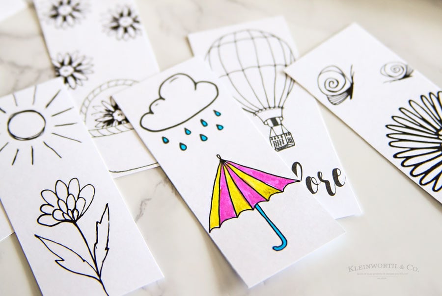 Spring Printable Coloring Page Bookmarks