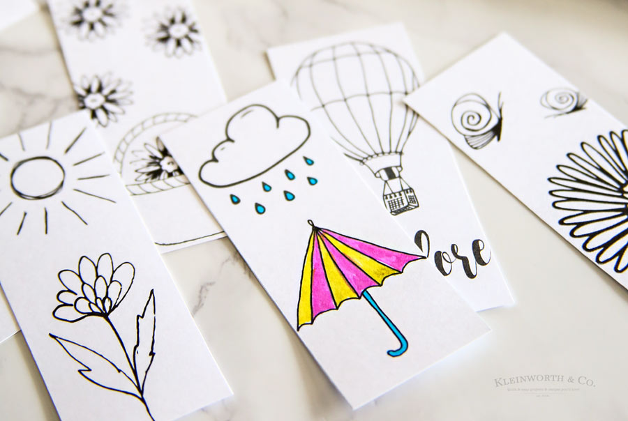 Spring Printable Coloring Page Bookmarks