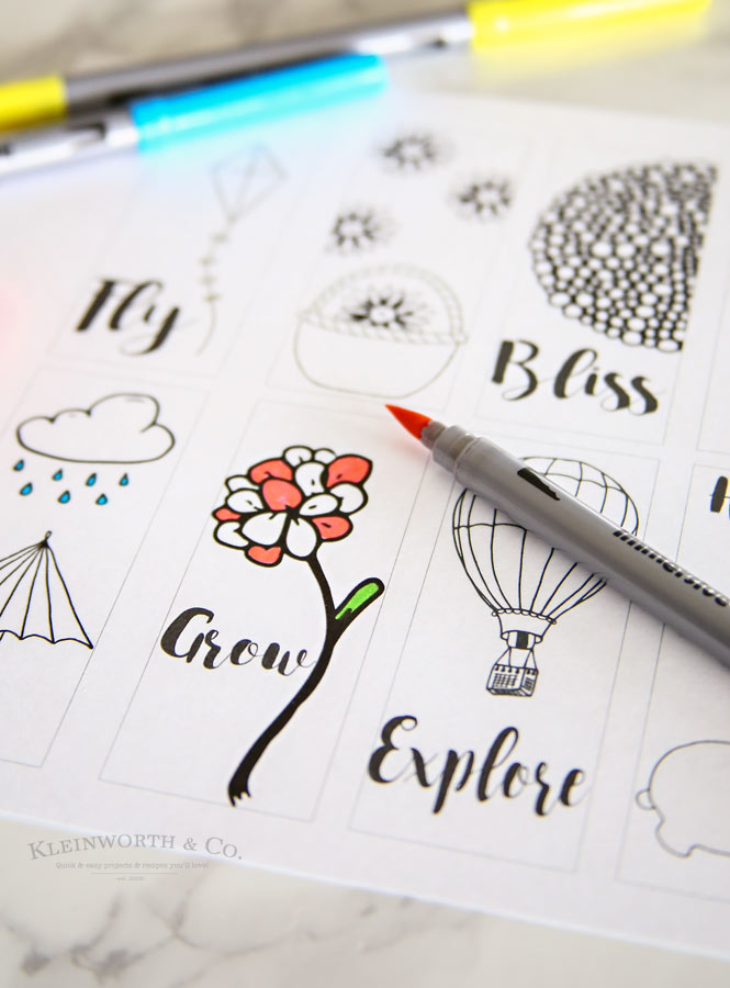 Spring Printable Coloring Page Bookmarks