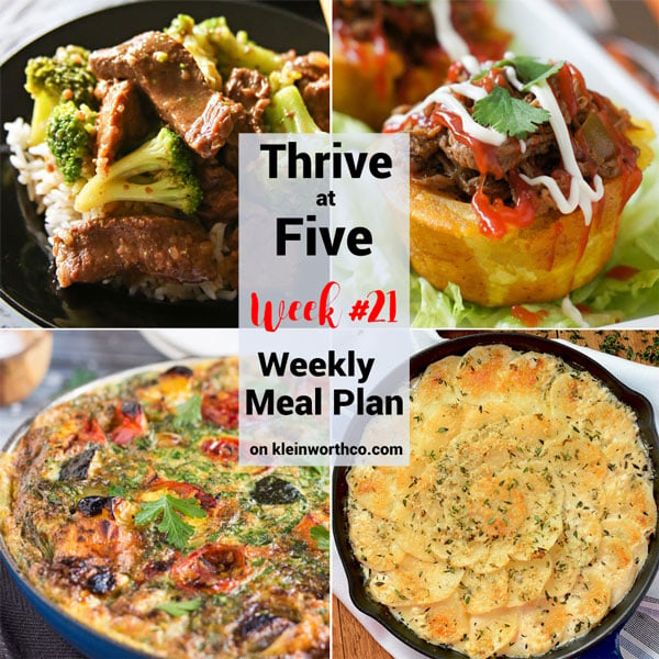 Thrive at Five Meal Plan Week 21