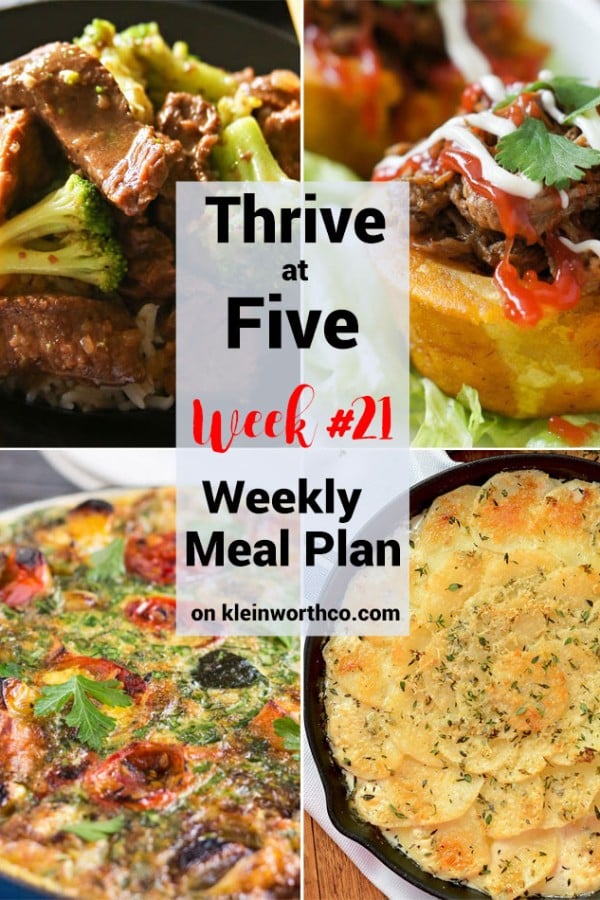 Thrive at Five Meal Plan Week 21