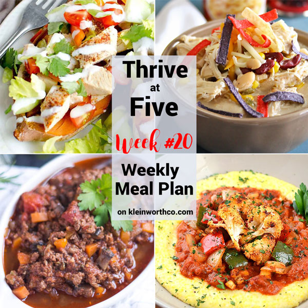 Thrive at Five Meal Plan Week 20 - Taste of the Frontier