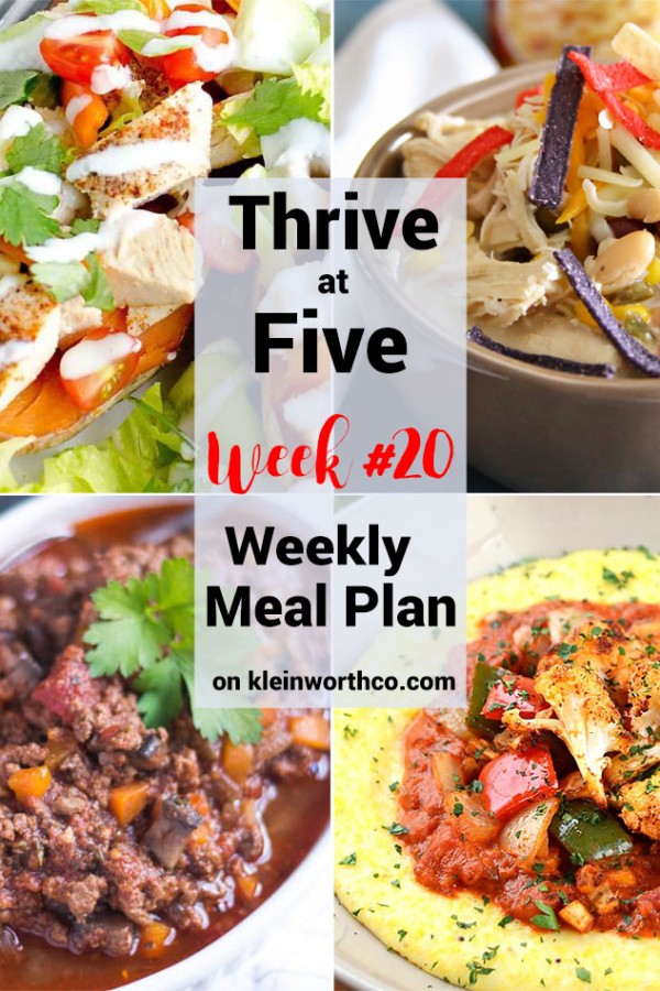 Thrive at Five Meal Plan Week 20