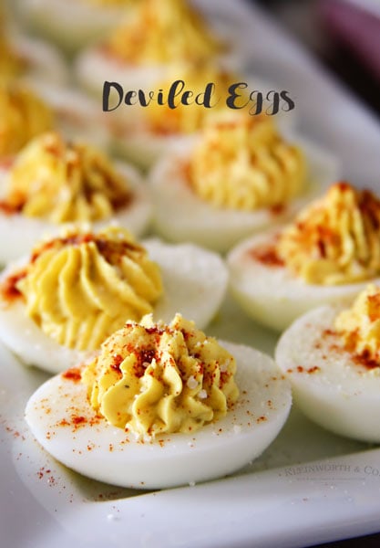 Traditional Deviled Eggs {Kleinworth & Co} - 19+ of the BEST Summer Potluck Recipes Roundup