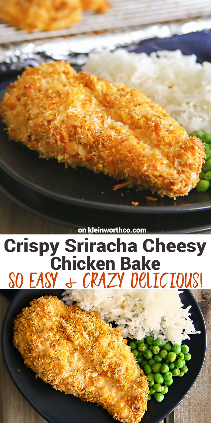 Crispy Sriracha Cheesy Chicken Bake