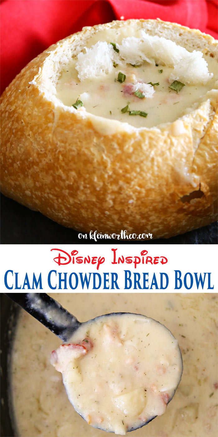 Disney Inspired Clam Chowder Bread Bowl