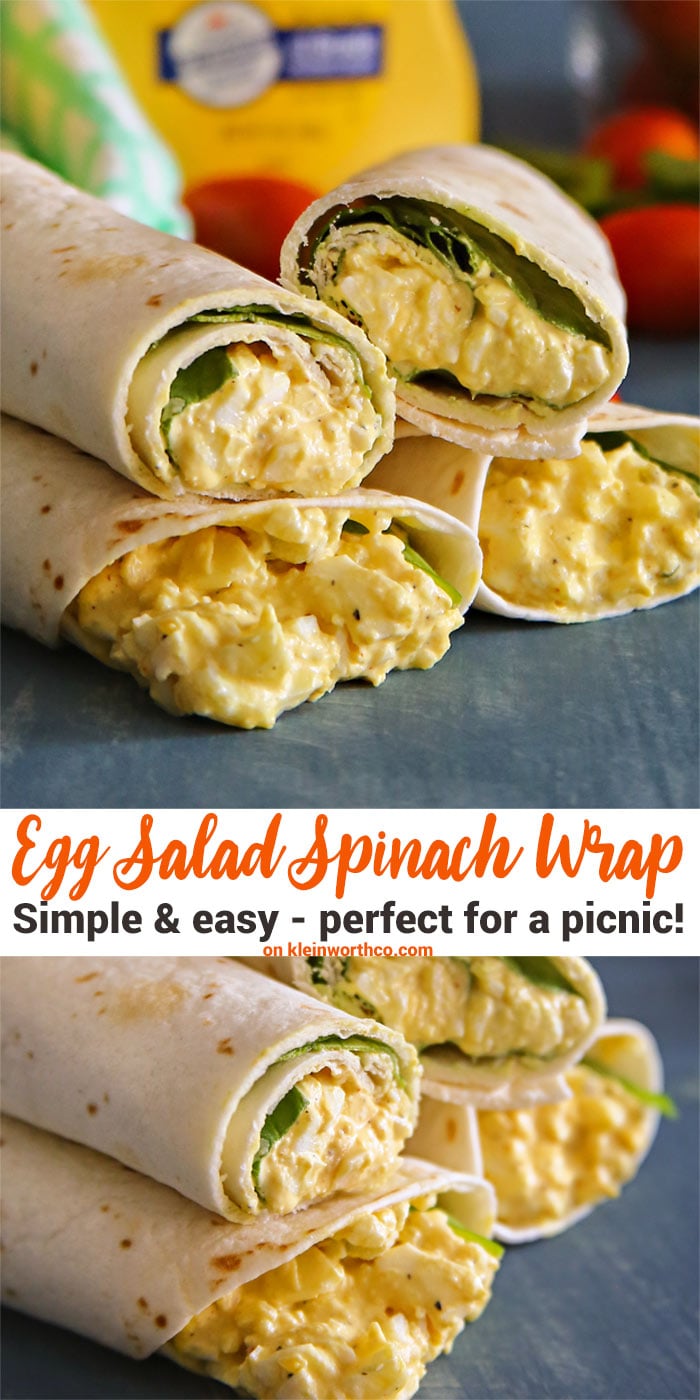 Egg Salad Spinach Wraps