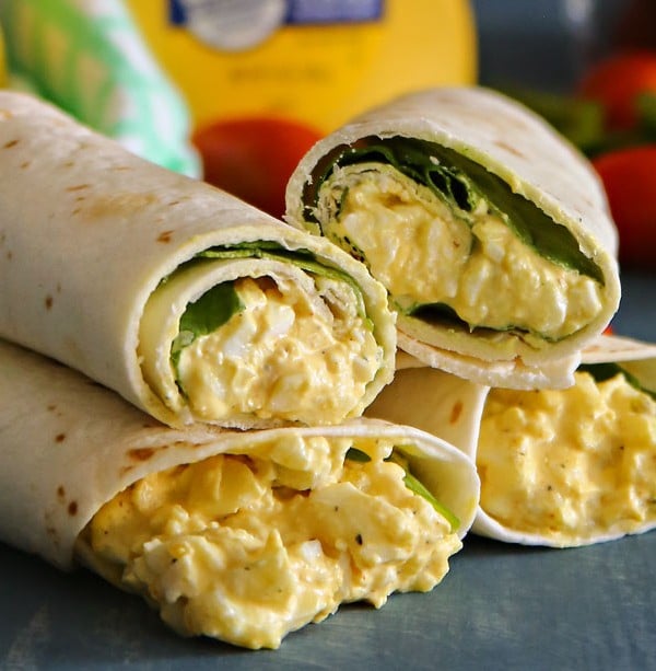 Egg Salad Spinach Wrap