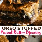 Oreo Stuffed Peanut Butter Blondies