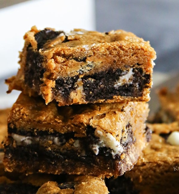 Oreo Stuffed Peanut Butter Blondies