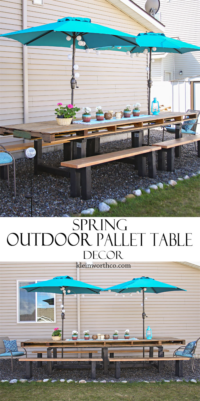 Spring Outdoor Pallet Table Decor