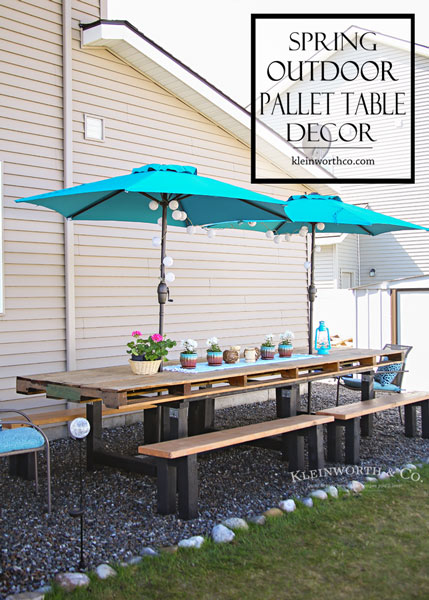 Spring Outdoor Pallet Table Decor