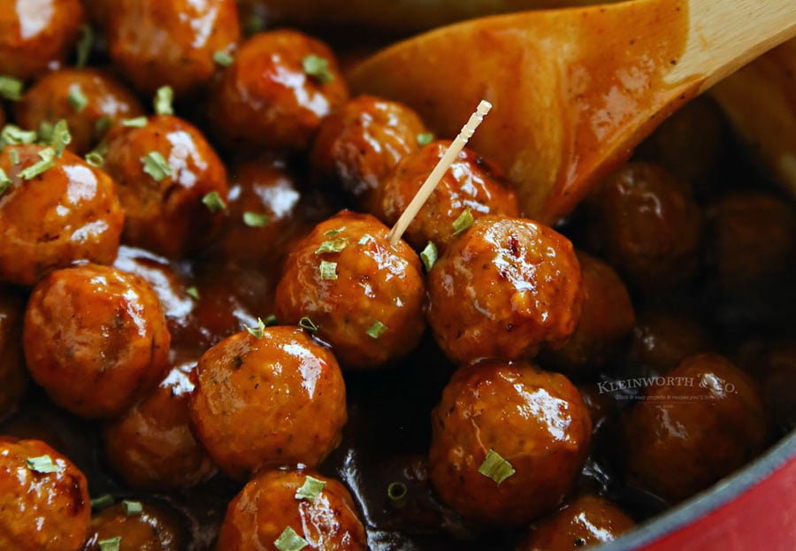 20-Minute Pepper Jelly Glazed Meatballs