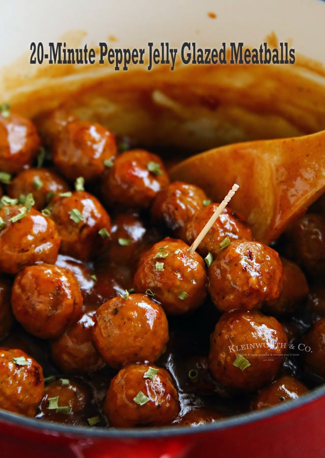 20-Minute Pepper Jelly Meatballs - easy appetizer recipe