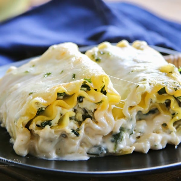 Chicken Spinach Alfredo Lasagna RollUps Taste of the Frontier