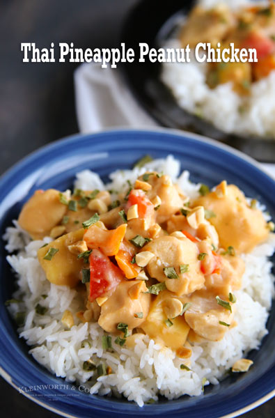 Slow Cooker Thai Pineapple Peanut Chicken easy recipe