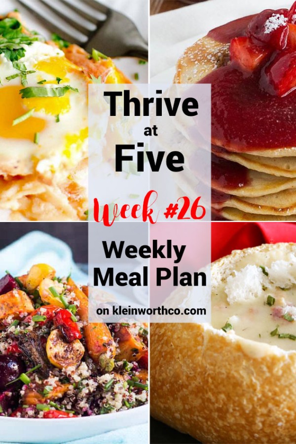 Thrive at Five Meal Plan Week 26