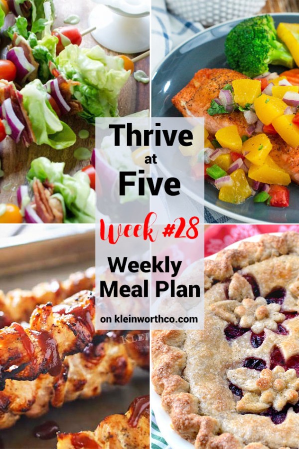 Thrive at Five Meal Plan Week 28