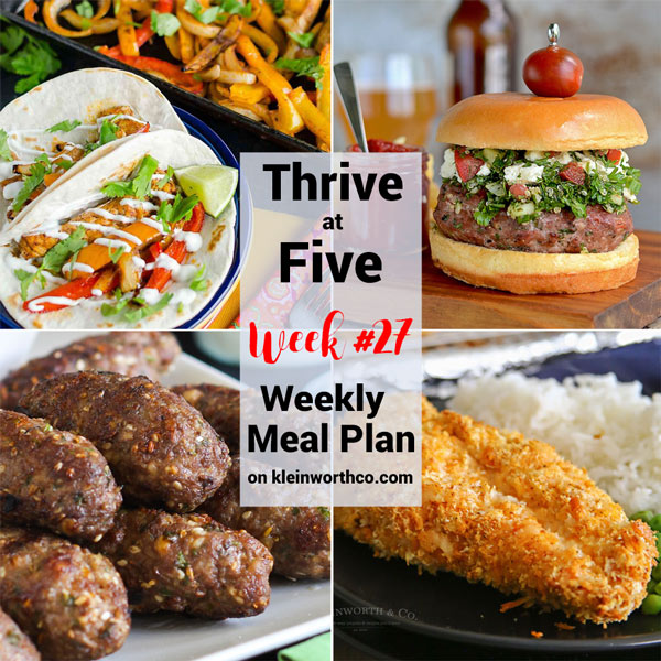 Thrive at Five Meal Plan Week 27