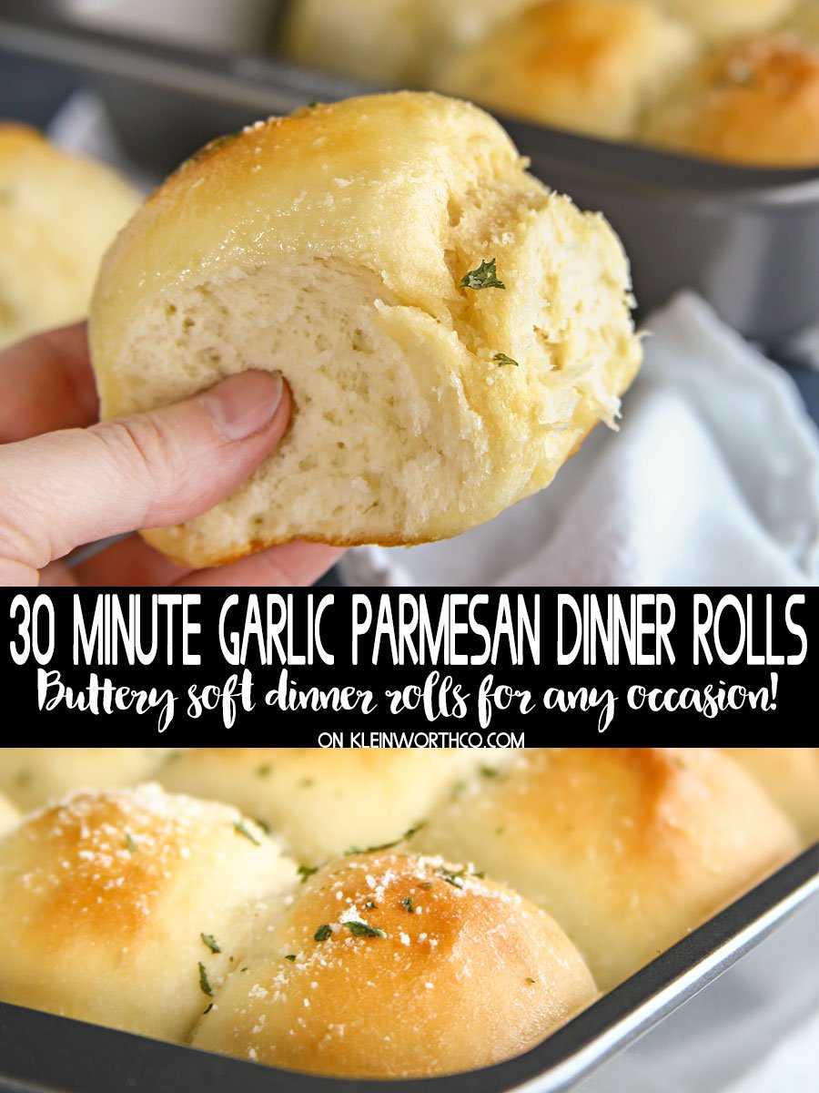 30-Minute Garlic Parmesan Dinner Rolls