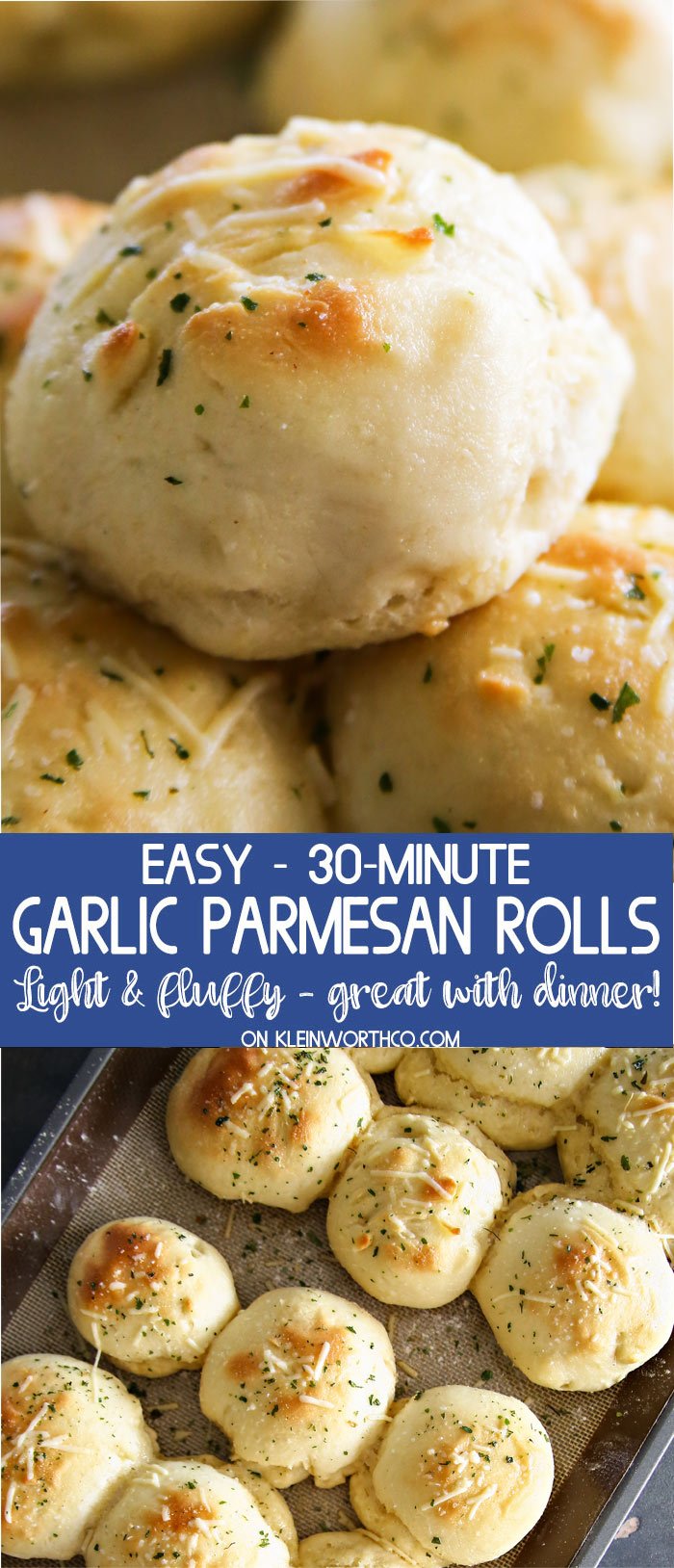 30-Minute Garlic Parmesan Dinner Rolls