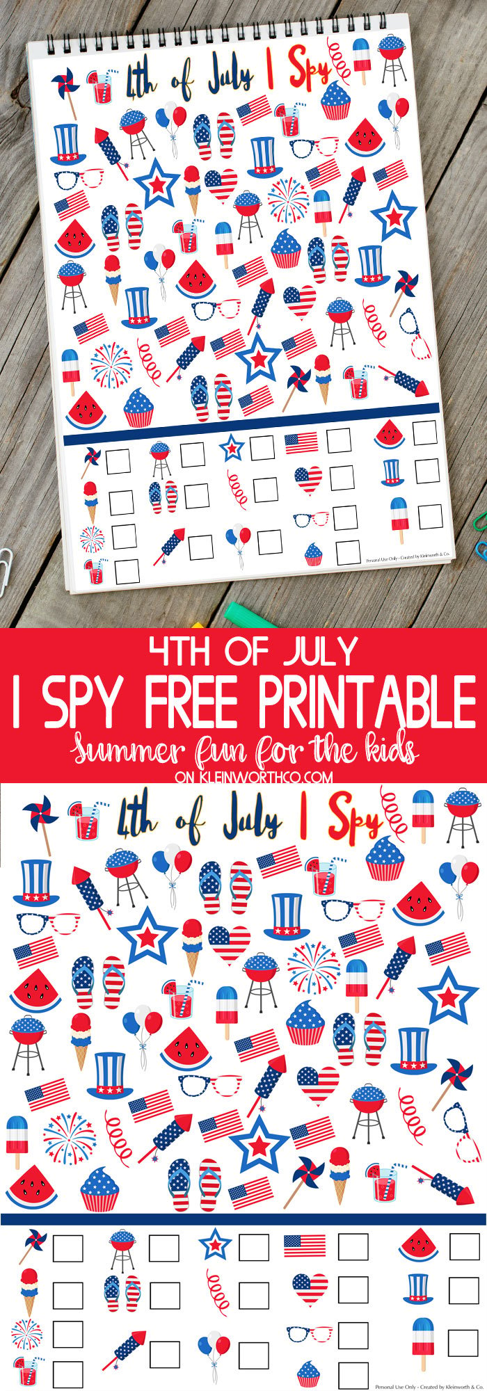 4th of July I Spy Printable- Best Summer Printables for Kids