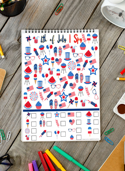 4th of July I Spy Printable