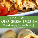 Baked Salsa Chicken Taquitos