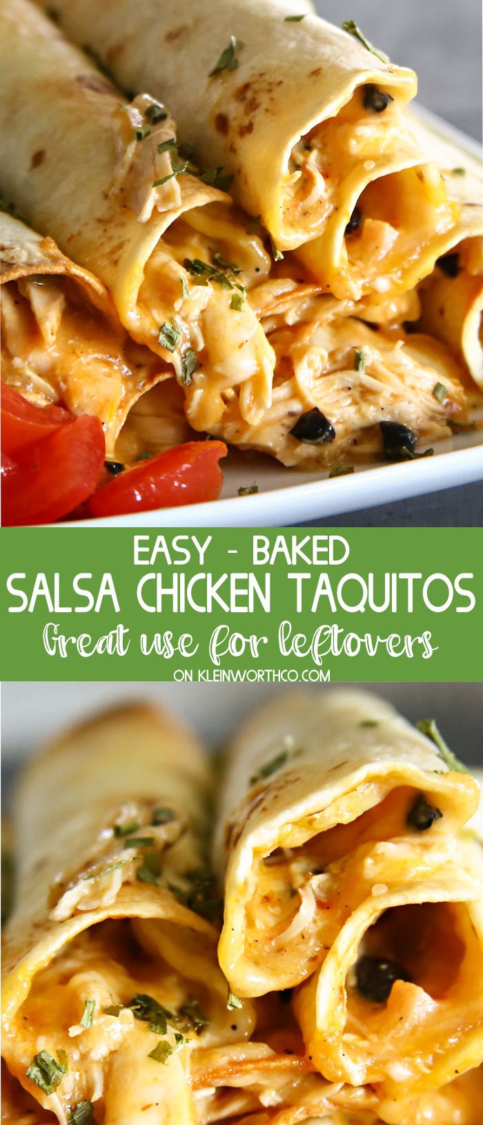 Baked Salsa Chicken Taquitos