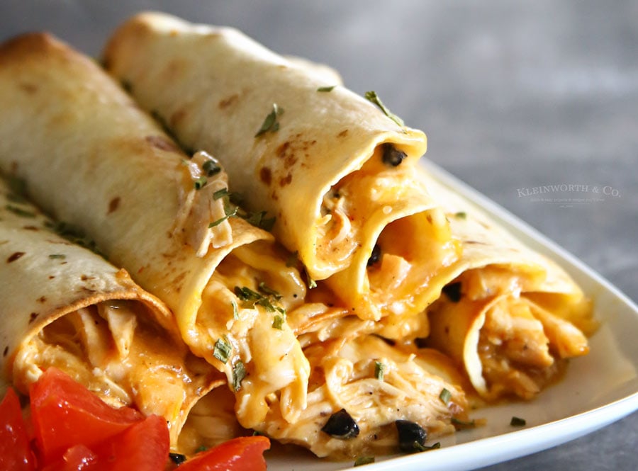 Baked Salsa Chicken Taquitos