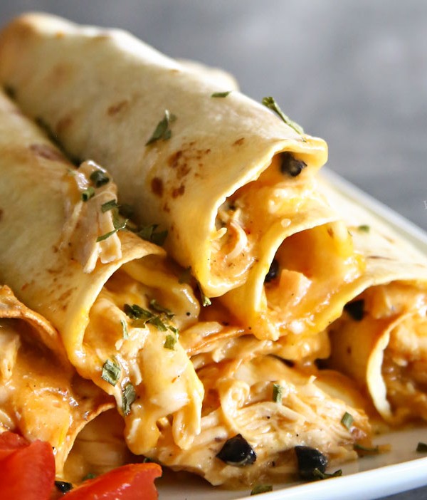 Baked Salsa Chicken Taquitos