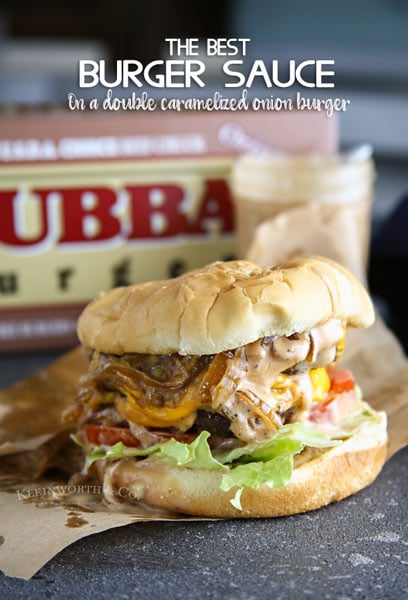 Best Burger Sauce on a Double Caramelized Onion Burger