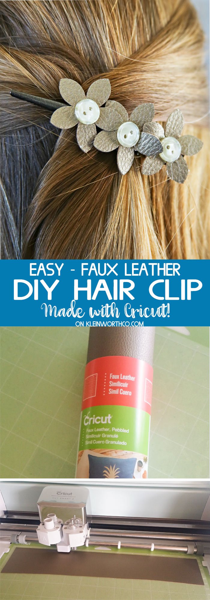 How to make a Leather Hair Clip- Awesome DIY Projects Made with Cricut