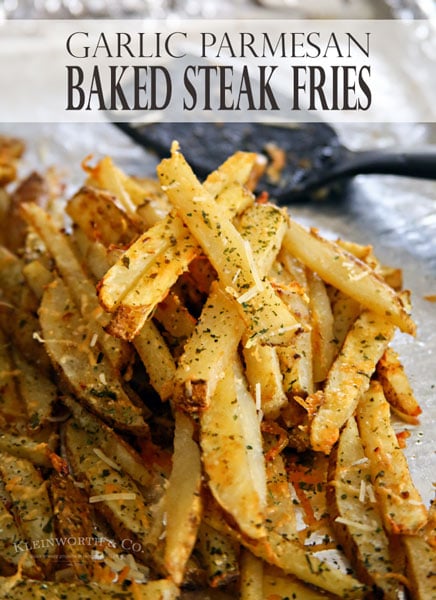 Garlic Parmesan Baked Steak Fries