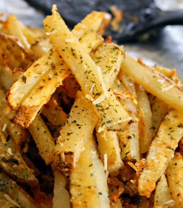 Garlic Parmesan Baked Steak Fries