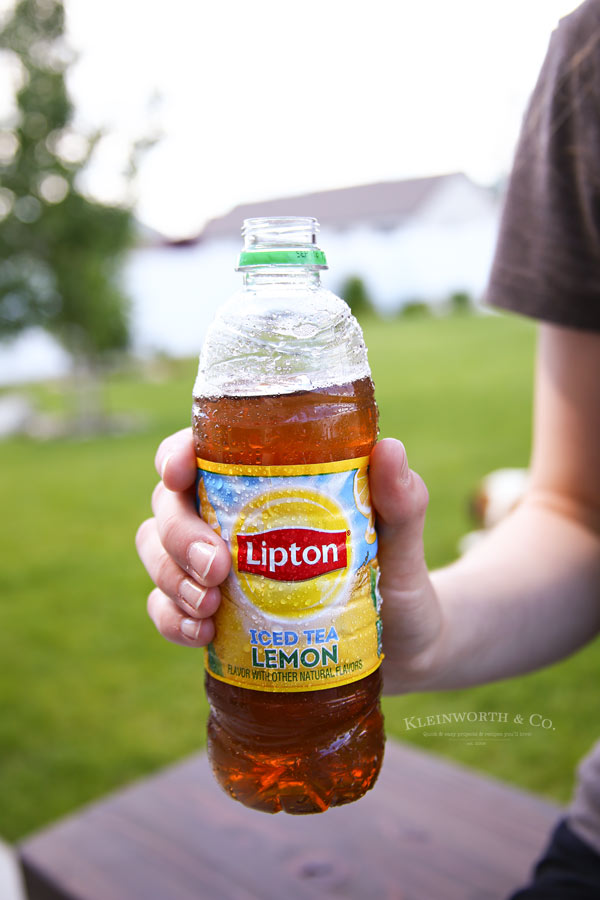 Havarti Onion Burger Recipe with Lipton Iced Tea