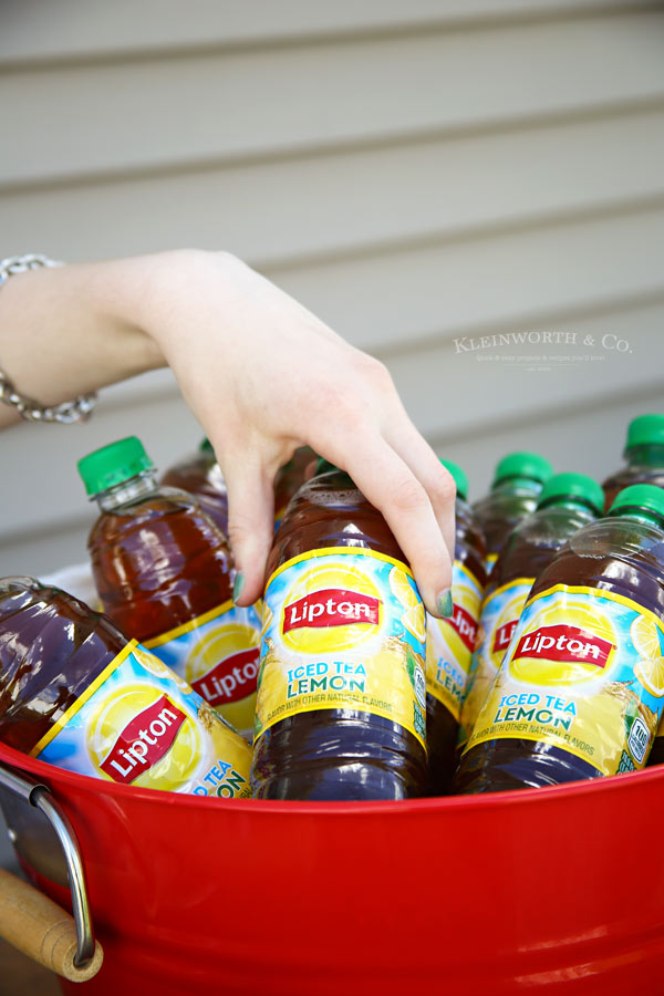 Havarti Onion Burger Recipe with Refreshing Lipton Iced Tea