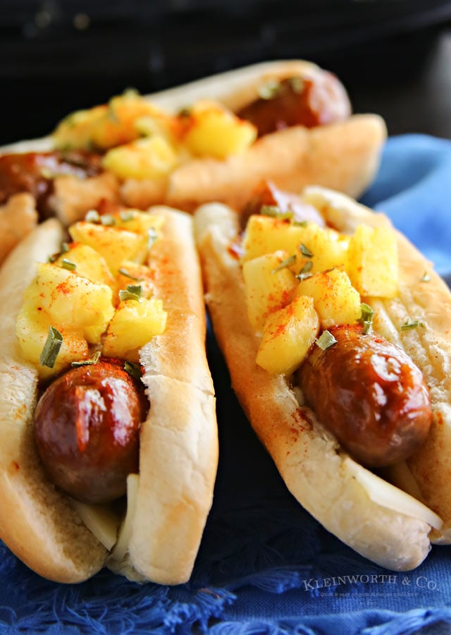 Hawaiian Bratwurst Sausage on buns