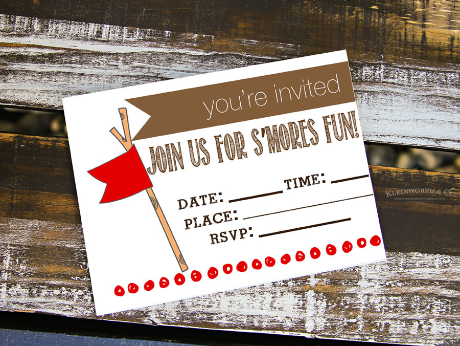 S'Mores Party Free Printable Invitation