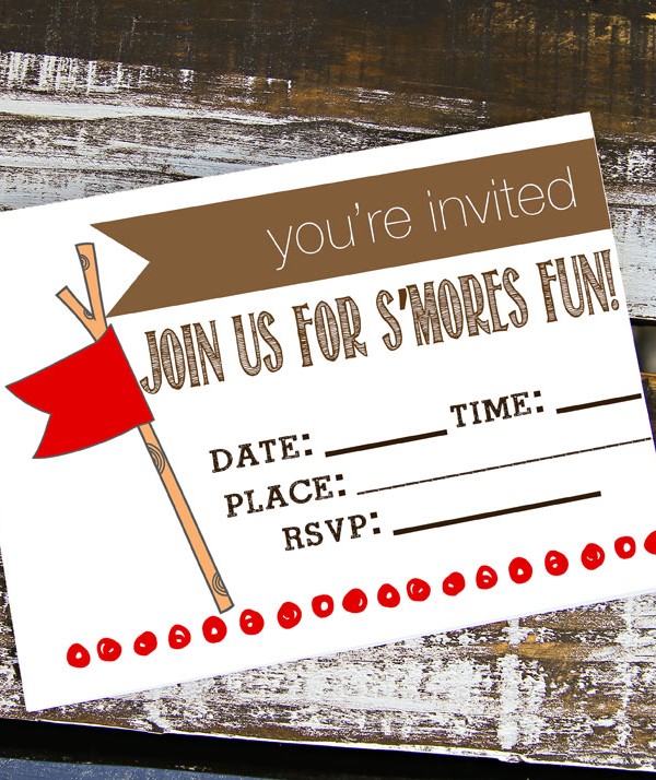 S'Mores Party Free Printable Invitation