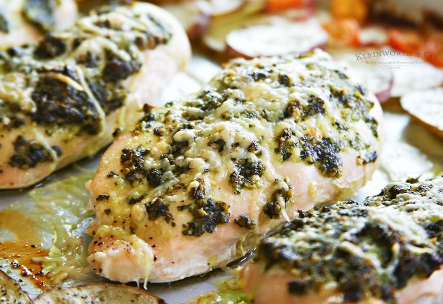 Sheet Pan Pesto Chicken Dinner