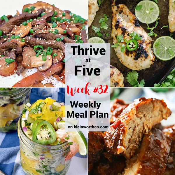 Thrive at Five Meal Plan Week 32