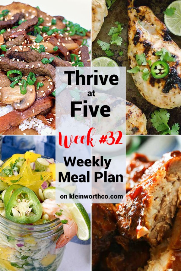 Thrive at Five Meal Plan Week 32