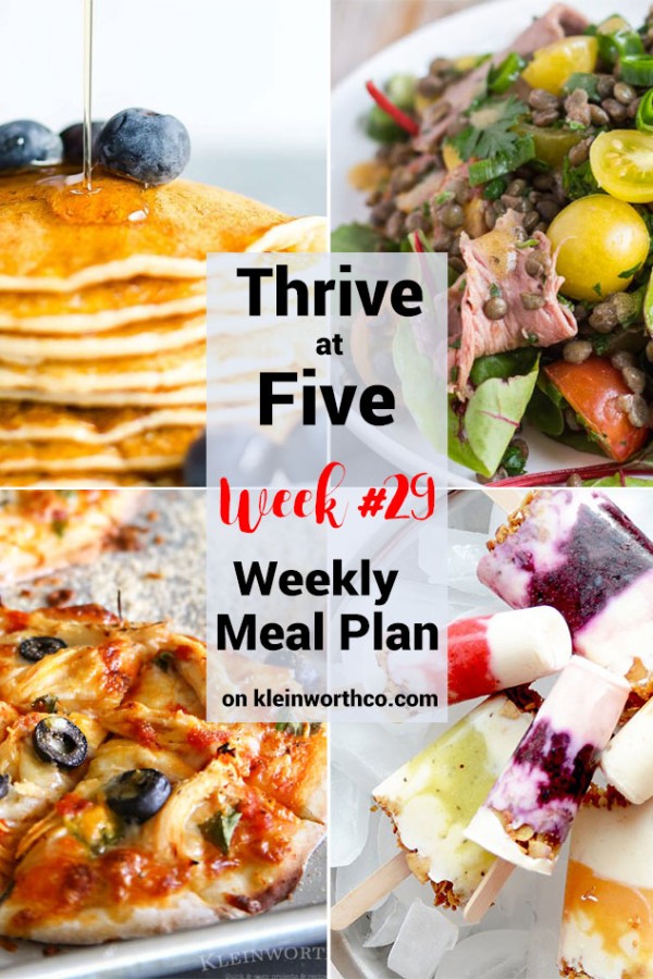 Thrive at Five Meal Plan Week 29