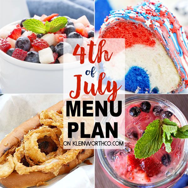 4th of July Menu Plan