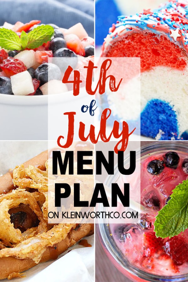 4th of July Menu Plan